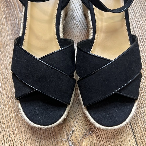 NWOT J. Crew Black Espadrille Platform Sandals Size 8 - Picture 6 of 8